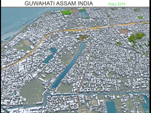 Місто Гувахаті, Ассам, Індія, 35 км 3D Модель