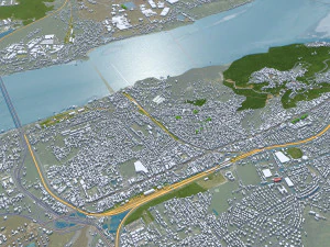 Guwahati city Assam India 35km 3D Model