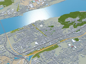 Guwahati city Assam India 35km Modello 3D