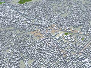 Guwahati city Assam India 35km 3D Model