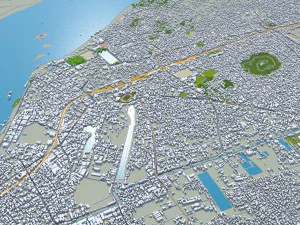 Guwahati city Assam India 35km 3D Model