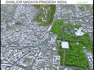 Gwalior city Madhya Pradesh India 25km Modelo 3D