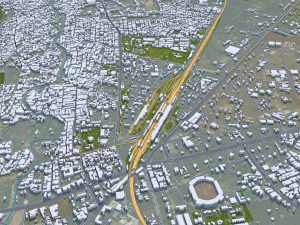 Gwalior city Madhya Pradesh India 25km 3D Model