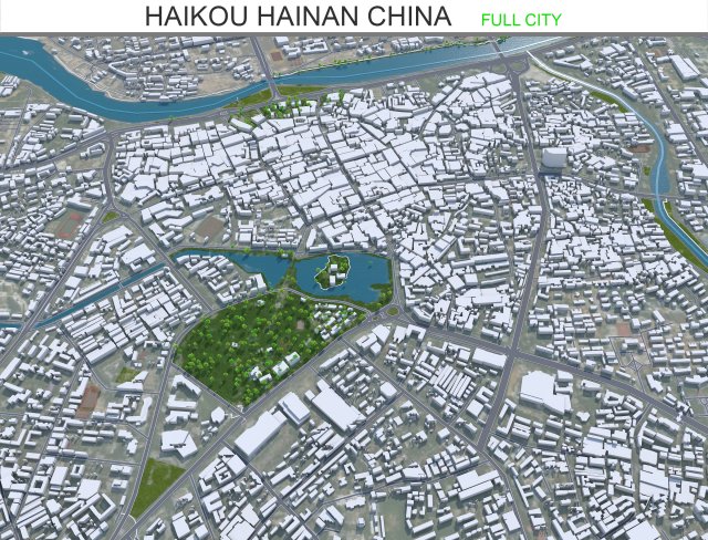 Haikou city Hainan China 55km Modelo 3D .c4d .max .obj .3ds .fbx .stl .blend 
