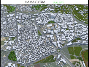 Hama şehri Suriye 15km 3D Model