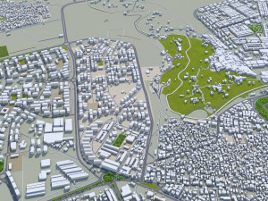 Hama city Syria 15km 3D Model