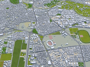Hama city Syria 15km 3D Model