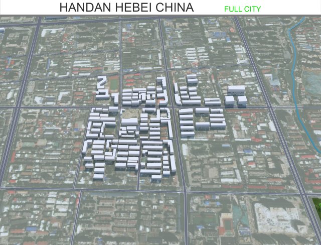 Handan city Hebei China 30km Modelo 3D .c4d .max .obj .3ds .fbx .stl .blend 
