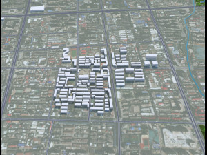 Handan city Hebei China 30km Modelo 3D