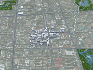 Handan city Hebei China 30km Modelo 3D