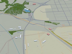 Handan city Hebei China 30km Modelo 3D