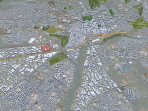 Harare city Zimbabwe 35km 3D Model