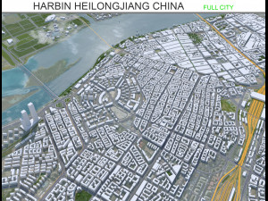 Harbin city Heilongjiang China 90km 3D Модель