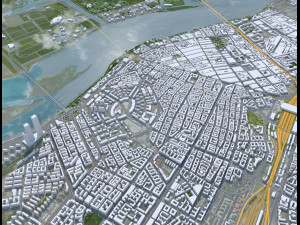 Harbin city Heilongjiang China 90km 3D Model