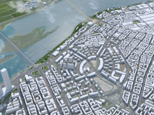 Harbin city Heilongjiang China 90km 3D Model