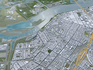 Harbin city Heilongjiang China 90km 3D Model