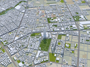Harbin city Heilongjiang China 90km 3D Model
