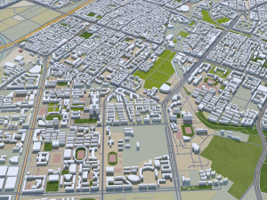 Harbin city Heilongjiang China 90km 3D Model