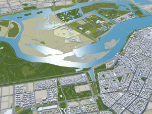 Harbin city Heilongjiang China 90km 3D Model