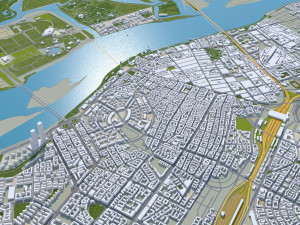 Harbin city Heilongjiang China 90km 3D Model