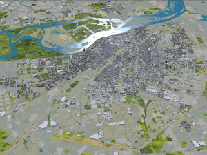 Harbin city Heilongjiang China 90km 3D Model