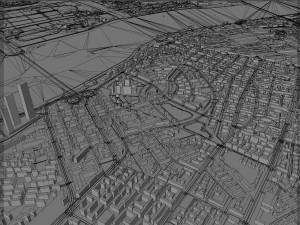 Harbin city Heilongjiang China 90km 3D Model