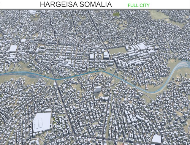 Hargeisa city Somalia 30km Modelo 3D .c4d .max .obj .3ds .fbx .stl .blend 