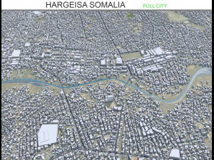 Hargeisa şehri Somali 30km 3D Model