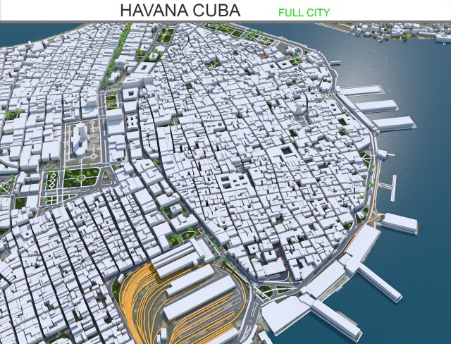 Havana city Cuba 30km 3D-Modell .c4d .max .obj .3ds .fbx .stl .blend 