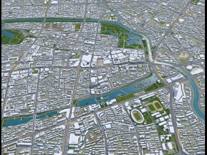 Hefei Anhui city China 70km 3D Model