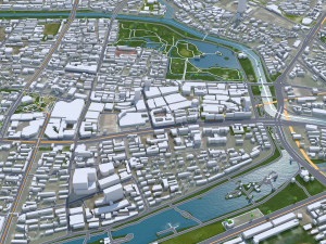 Hefei Anhui city China 70km 3D Model