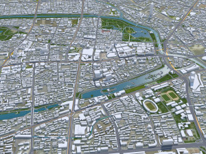 Hefei Anhui city China 70km 3D Model