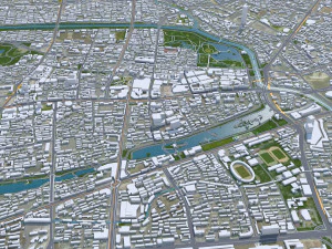 Hefei Anhui city China 70km 3D Model