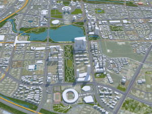 Hefei Anhui city China 70km 3D Model