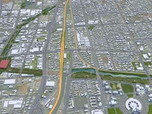 Hefei Anhui city China 70km 3D Model