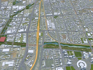 Hefei Anhui city China 70km 3D Model