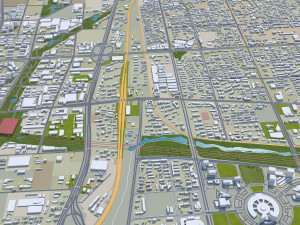 Hefei Anhui city China 70km 3D Model