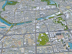 Hefei Anhui city China 70km 3D Model