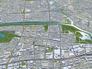 Hefei Anhui city China 70km 3D Model