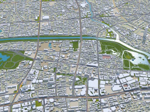 Hefei Anhui city China 70km 3D Model
