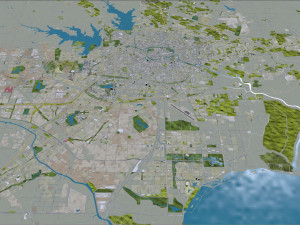 Hefei Anhui city China 70km 3D Model