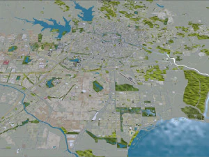 Hefei Anhui city China 70km 3D Model