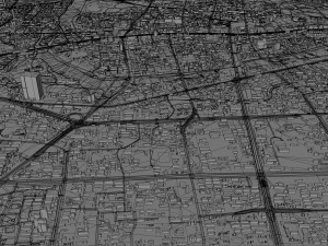 Hefei Anhui city China 70km 3D Model