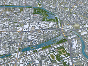 Hefei Anhui city China 70km 3D Model