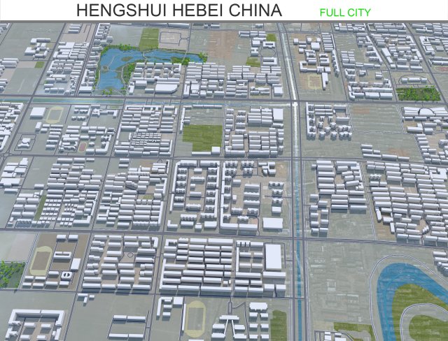 Hengshui Hebei city China 25km Modèle 3D .c4d .max .obj .3ds .fbx .stl .blend 
