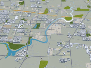 Hengshui Hebei city China 25km Modèle 3D