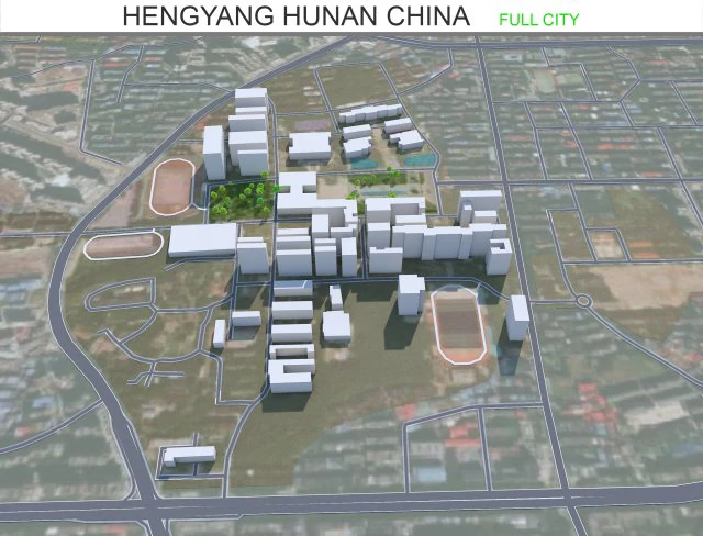 Hengyang city Hunan China 50km 3D Model .c4d .max .obj .3ds .fbx .stl .blend 