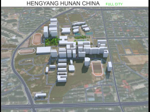 Ciudad de Hengyang Hunan China 50 km Modelo 3D