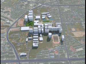 Hengyang city Hunan China 50km 3D Model