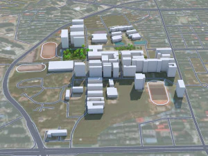 Hengyang city Hunan China 50km 3D Model